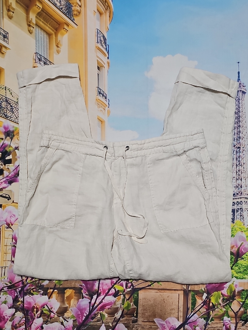 Joie Cream Linen Pants Size 6